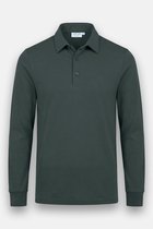 Vercate - Heren Polo Lange Mouw - Strijkvrij Poloshirt - Groen - Turquoise - Slim Fit - Excellent Katoen - Maat M