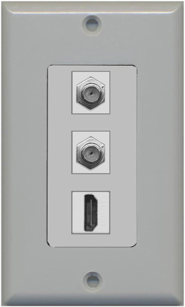 HDMI Wandplaat - TV Aansluiting - Home Cinema - Tooless Verbinding - 1 Poort - Grijs