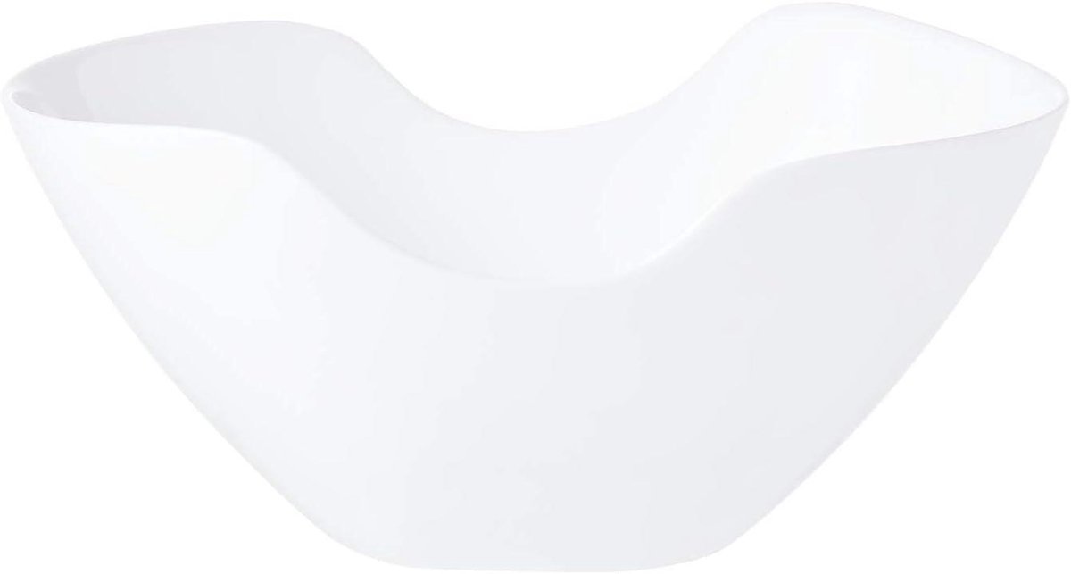 Saladeschaal - Saladekom Glas - Serveren van Salades - Herbruikbaar - 20 cm - Wit