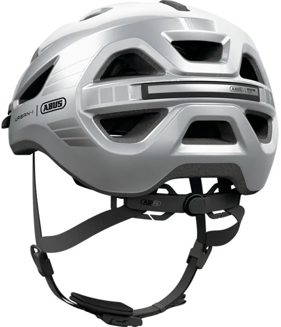 Fietshelm ABUS URBAN-I 4.0 LR signal silver L - 57-61 cm - zilver - Geschikt voor gebruik op elektrische fietsen - stadsfietsen - 280 g