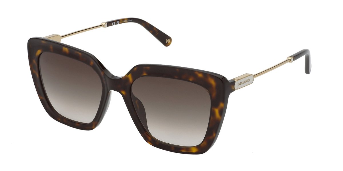 Nina Ricci SNR379 Avana marrone/giallo lucida 54/19/140 WOMAN Zonnebrillen