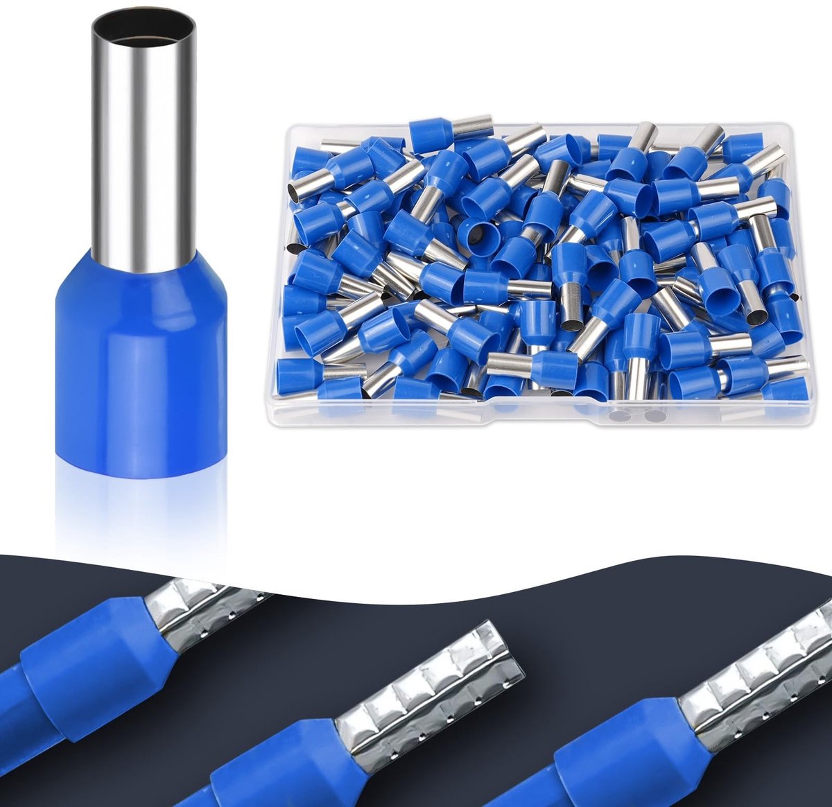 Jhubersproducts - Geïsoleerde Elektrische Terminals - 100 Stuks - Assortimentdoos - 16 mm² - Elektriciteit - Verbinden - Onderdeel - Accessoires