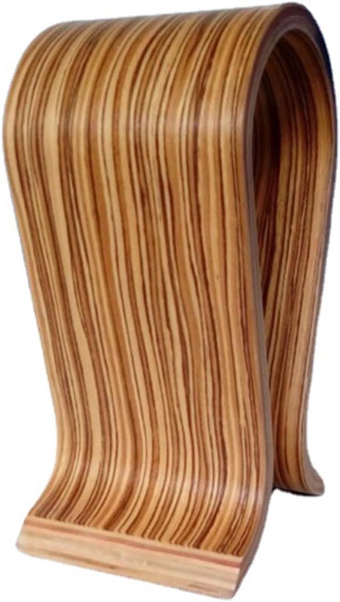 Houten Hoofdtelefoonstandaard, U-vormige Hoofdtelefoonhouder, Duurzaam en Antislip, Geschikt voor Draadloze en Draadgebonden Hoofdtelefoons, Eco-vriendelijk Design met Zebra Print