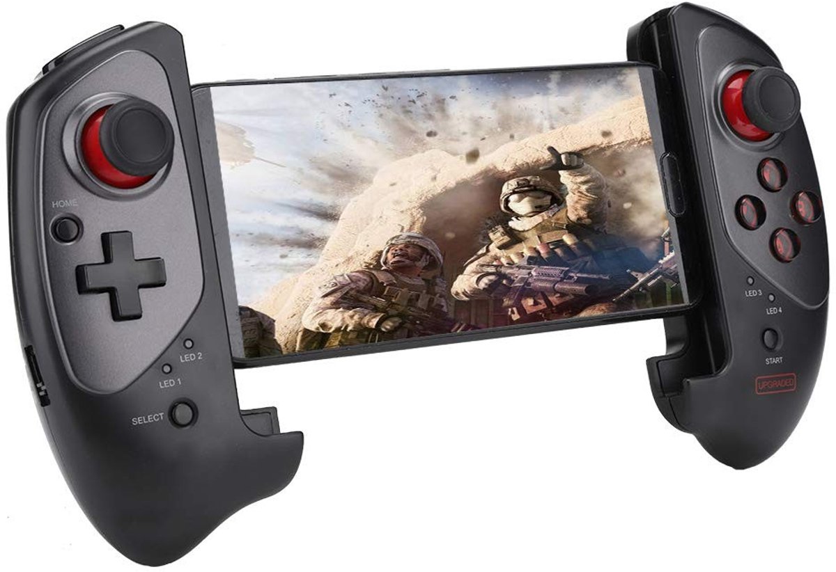Jhubersproducts - Mobiele Telefoon Tablet Gamecontroller - Bluetooth 4.0 - Slim en Draagbaar - Geschikt voor Android - Gamepad tot 280 mm - Perfect ..