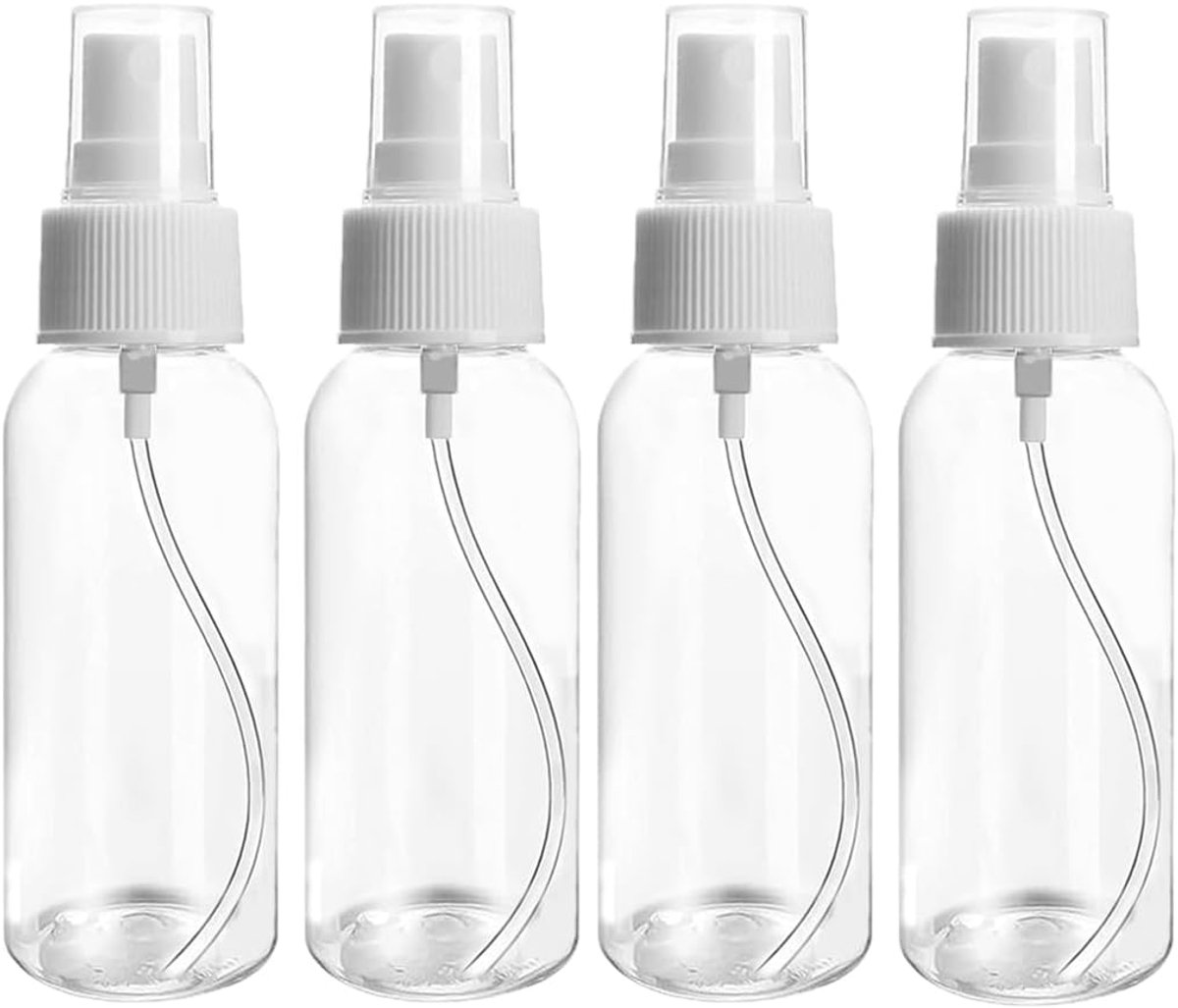 Famanu – Mini spray flessen set van 4 stuks, 50 ml navulbare verstuiver voor fijne mist, geschikt voor reizen en huidverzorging