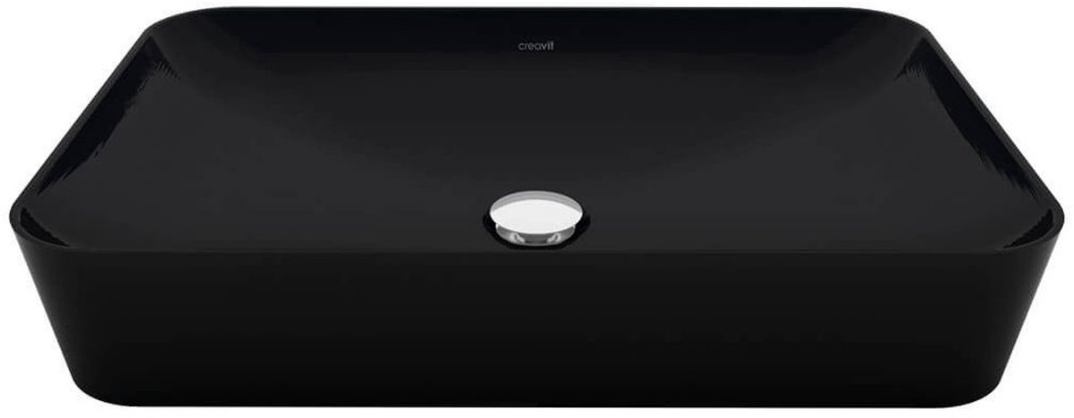 Creavit Ultra Keramische Opbouw Wastafel – 60x40 cm – Mat Zwart