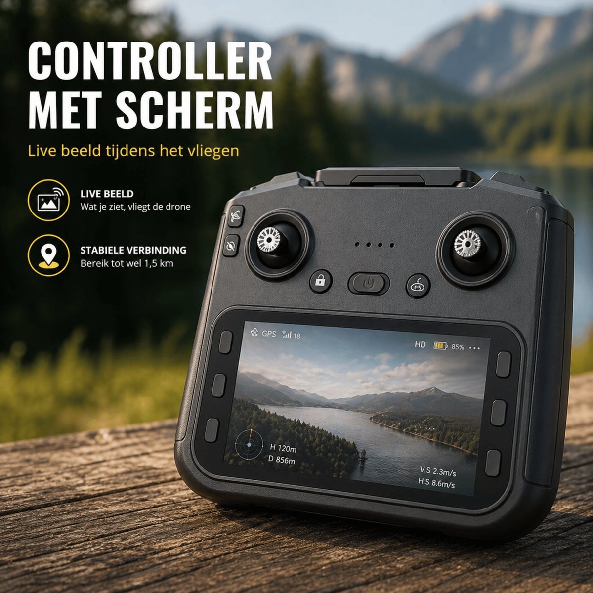 Killerbee GX4 Nighthawk - Drone met camera, GPS en schermcontroller - Geschikt voor Kinderen, beginners en volwassenen – foto 5