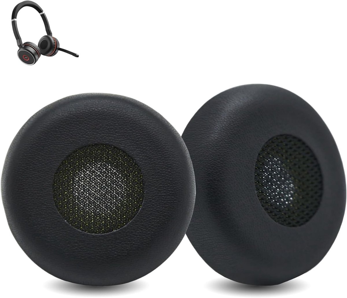 Vervangende oorkussens voor Bluetooth-headsets - Comfortabele oorkussens van proteïneleer voor Jabra Evolve 75, Evolve 75UC, Evolve 75MS en Evolve 75SE