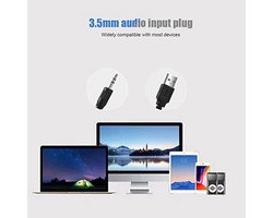 Draagbare Soundbar, Stereo Soundbar met USB-kabel Muziekspeler, Bass Surround Geluidsbox met 3.5mm Audio Plug voor PC, Mobiele Telefoons, Desktop, Laptop, TV, Tablet MP3, MP4 (Zwart)