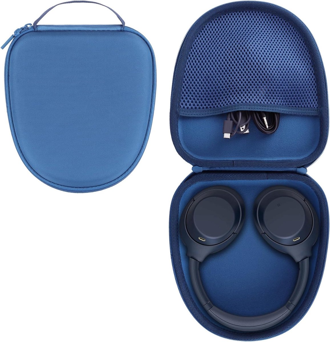 Duurzame Hard Case voor Noise Cancelling Hoofdtelefoons, Geschikt voor WH1000XM4, WH1000XM6 en WH1000XM3 - Donkerblauw en Beschermend