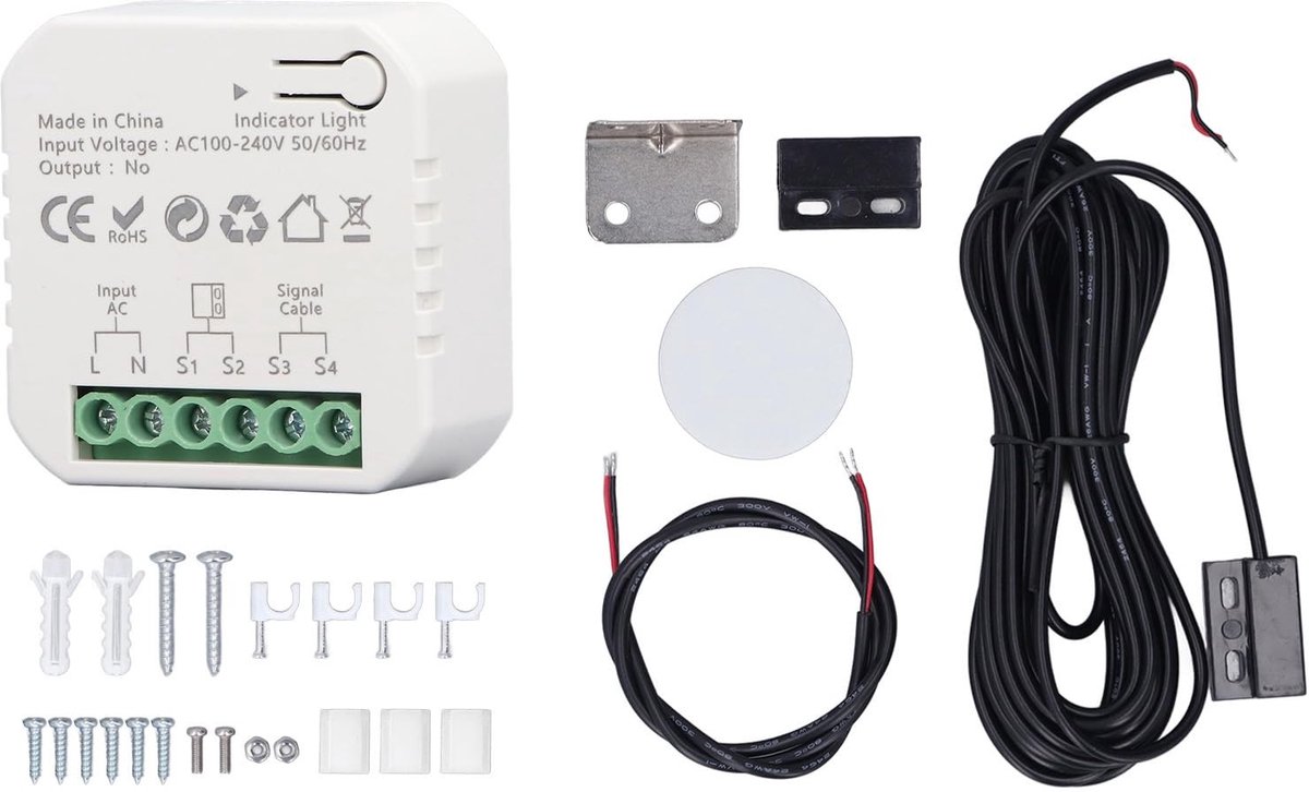 Vlemico - Garagedeuropenerkit - Slimme Garagedeurcontroller - Spraakbesturing - Tuya Zigbee - 100-240V - Geschikt voor Schuifdeuren - App Afstandsb...