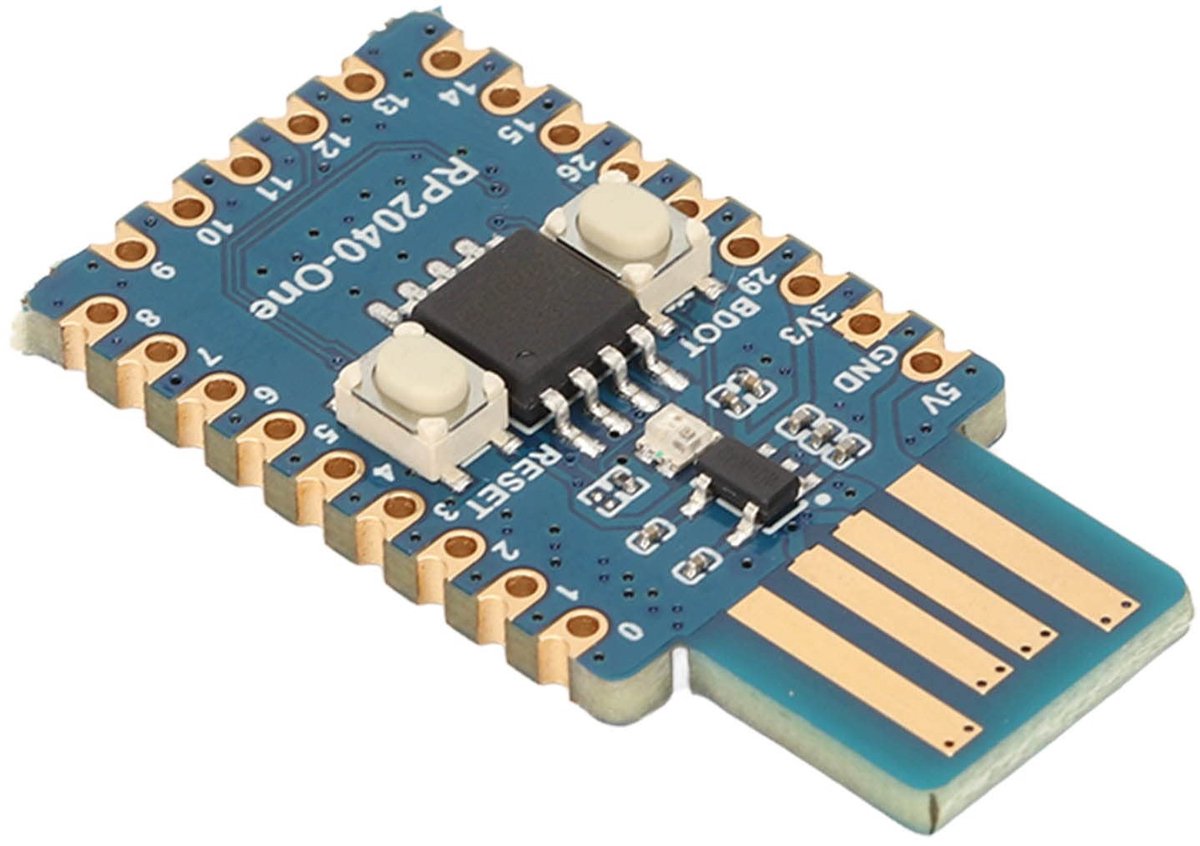 Zeynomax - RP2040 Microcontroller - Dual Core - USB A Mannelijke Poort - Mini-ontwikkelbord - 4MB Flash - Ideaal voor projecten - Compact formaat