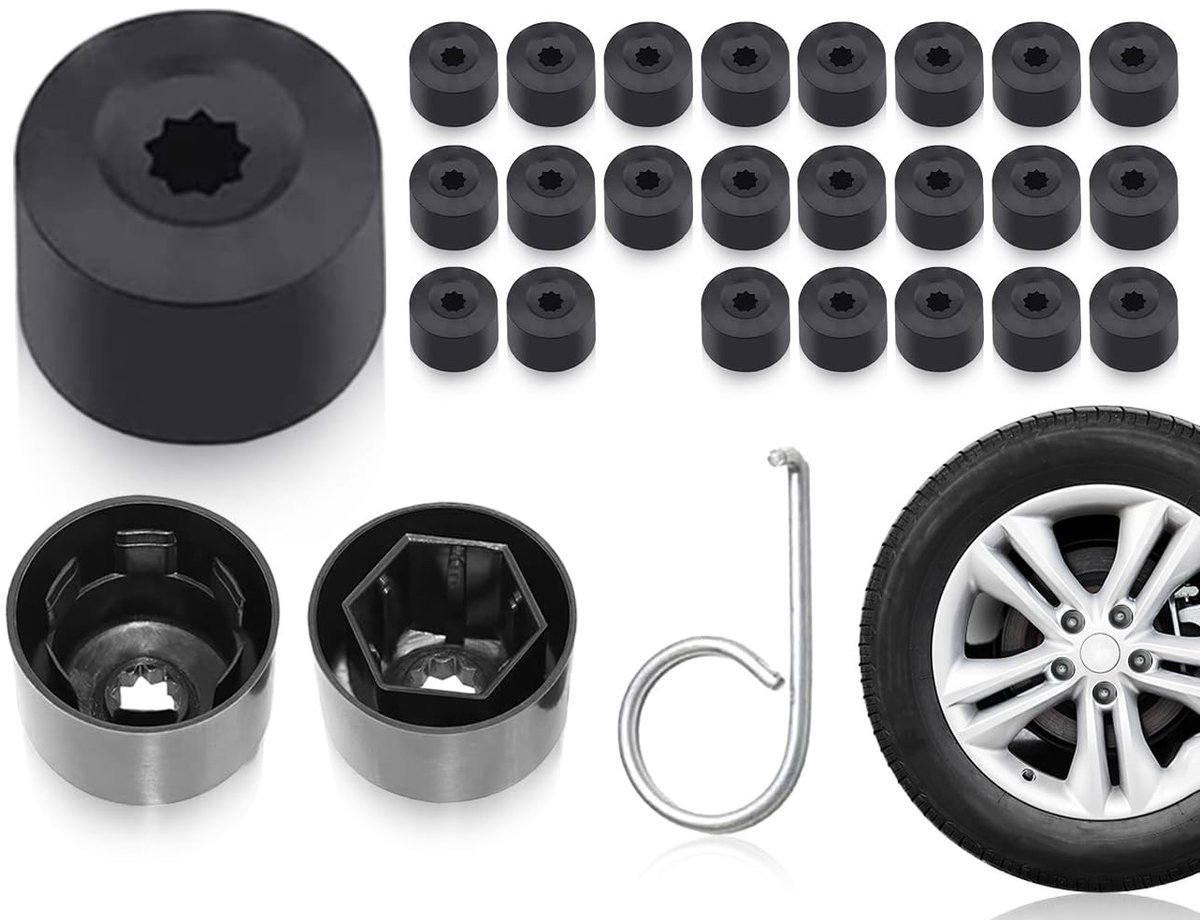 Zeynomax - wielboutdoppen - schroefafdekkingen - 23 stuks - 17 mm - anti-diefstal - compatibel met VW en Audi