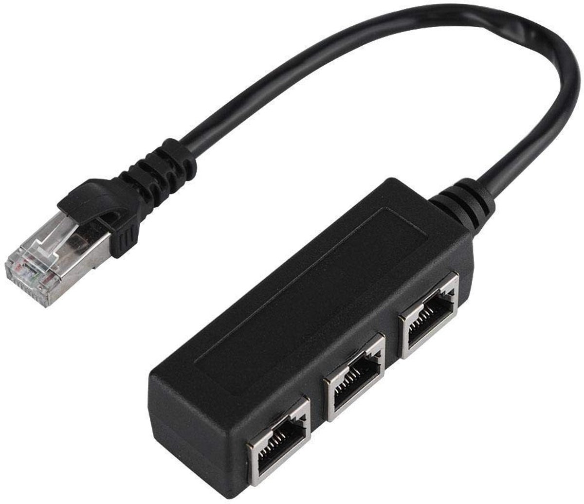 Dailygoods - RJ45 Ethernet Kabelsplitter - 1 naar 3 Mannelijk Vrouwelijk LAN Connector - Ideaal voor Thuisgebruik - Netwerk Splitter - Verbeter je Net