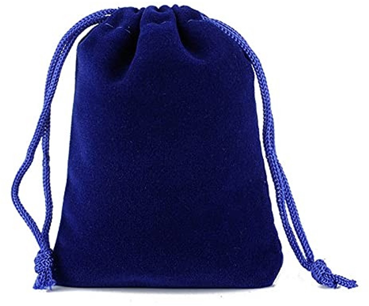 Dailygoods - fluwelen zakjes - cadeauzakjes - trekkoord - blauw - sieradenzakjes - stoffen zakjes voor bruiloft - geschikt voor dames