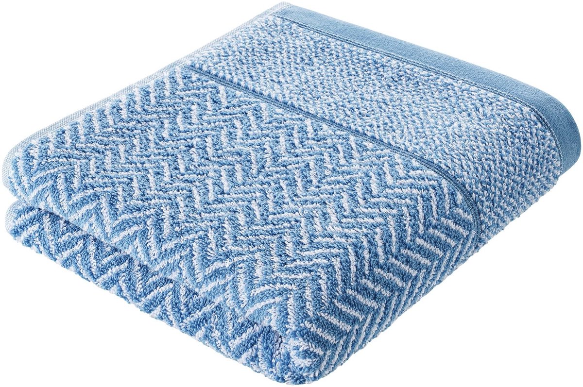 Dailygoods - Douchehanddoek - Badhanddoek 100% Katoen - Blauw - 70x140 cm - Zacht en Duurz