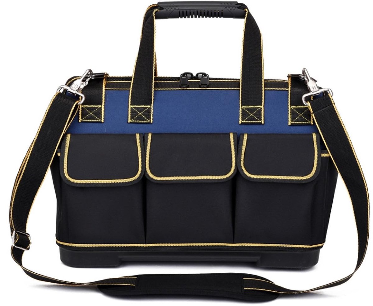 Dailygoods - Canvas Tool Bag - Professionele Gereedschapszak - Met Schouderbanden - Blauw - Multifunctionele Gereedschapsopberger - Geschikt voor Elek