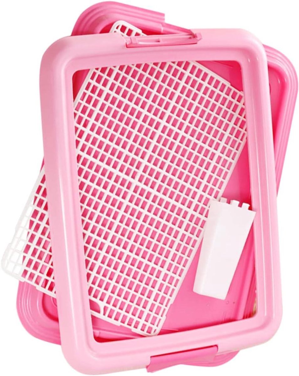 Huisdier Toilet - Hond Potje - Zindelijkheidstraining Hond - Met Kolomontwerp - 48 x 36 cm - Roze