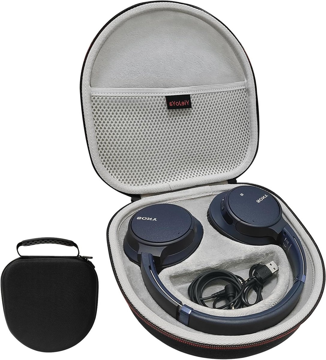 Beschermende Hard Case voor WH-CH720N/WH-CH700N/WH-CH710N Hoofdtelefoons, Ideaal voor Reizen, Zwart, Schokbestendig en Duurzaam