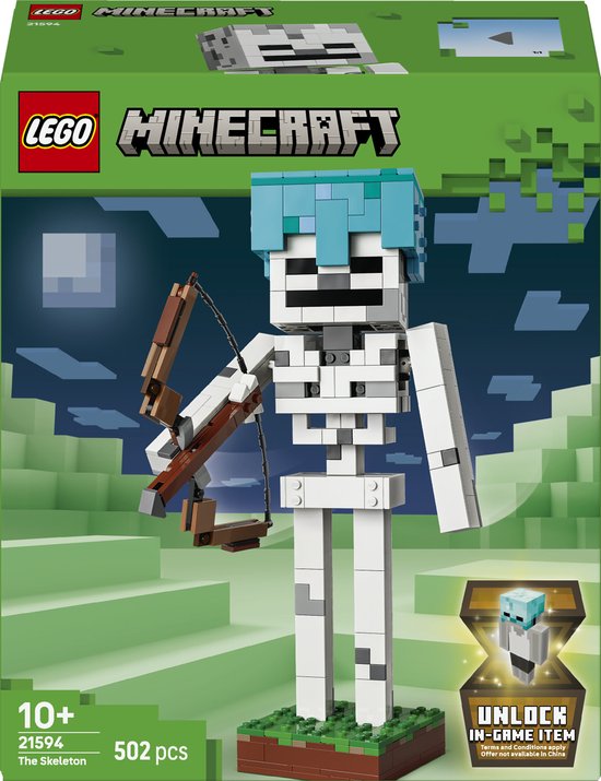 LEGO® Minecraft® Het Skelet - Decoratief Gamingspeelgoed - Modelbouwset - Gamingmerchandise voor Kinderen Vanaf 10 Jaar - 21594