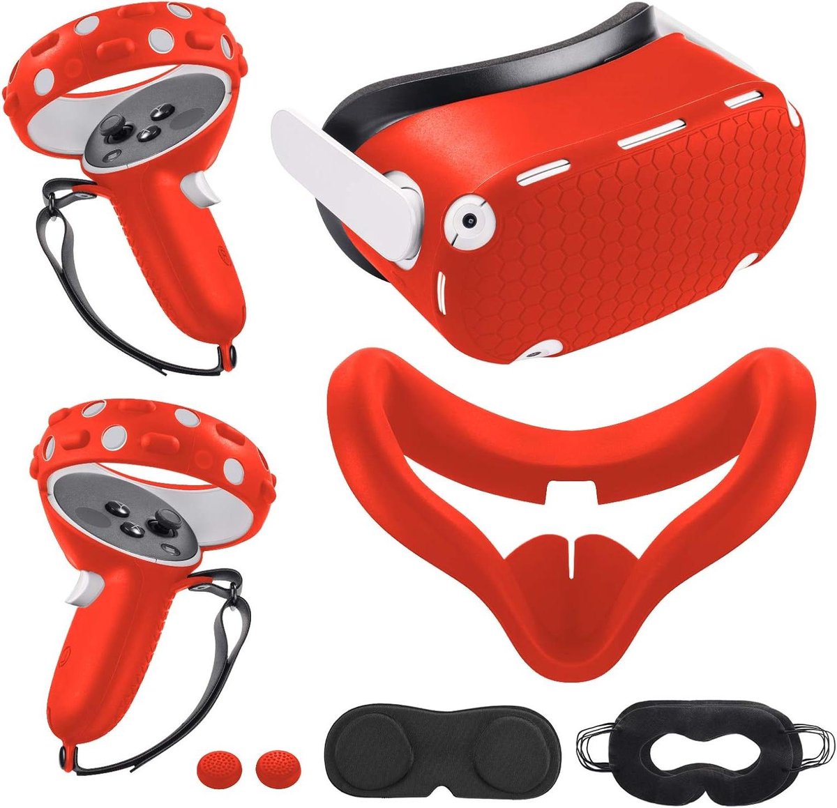 VR Accessoires Set - Beschermende Kit - Virtueel Gamen - Volledige Bescherming - 10 Delig - Rood