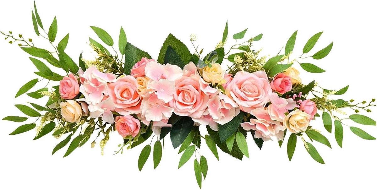 Kunstmatige Rozenrank - Zijden Bloemenslinger - Feestelijke Decoratie - Levensechte Uitstr