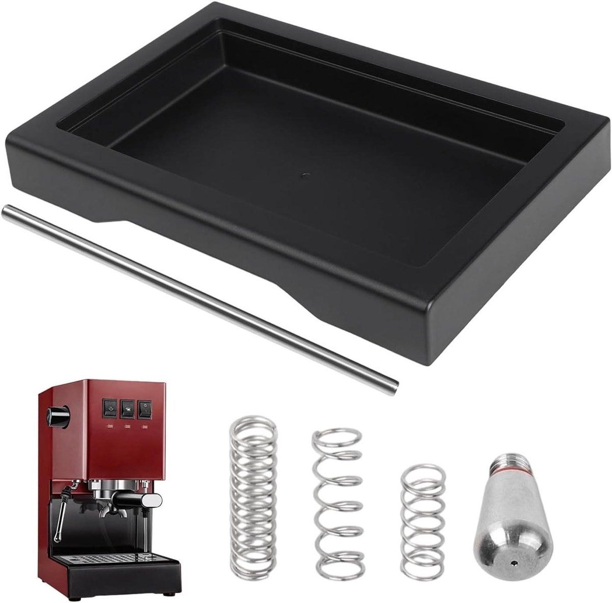 Koffiemachine Onderdeel - Lekbak Modificatie - Espresso Bereiding - Laagprofiel Ontwerp - 6-delige Set - Zwart