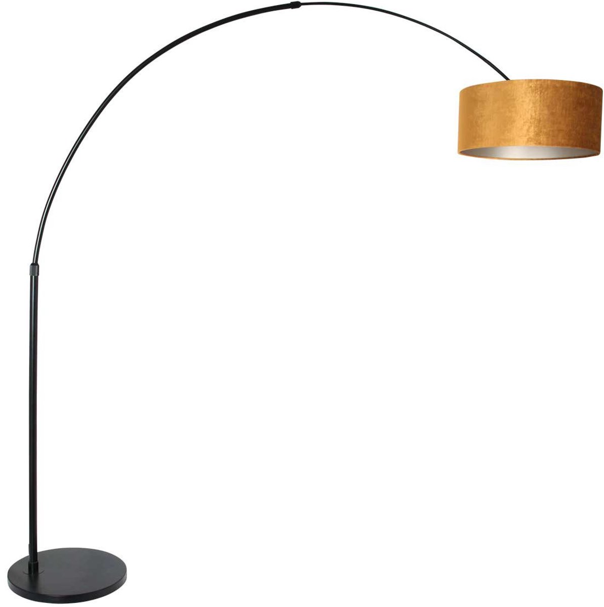 Steinhauer Vloerlamp Sparkled Light 8129 Zwart Kap Gouden Velours