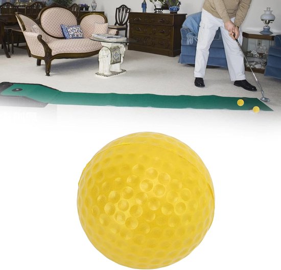 Foam Golf Oefenballen - Zachte Golfballen - Golftraining Binnen - Realistisch Gevoel - Bulk Pakket - Geel — afbeelding 3