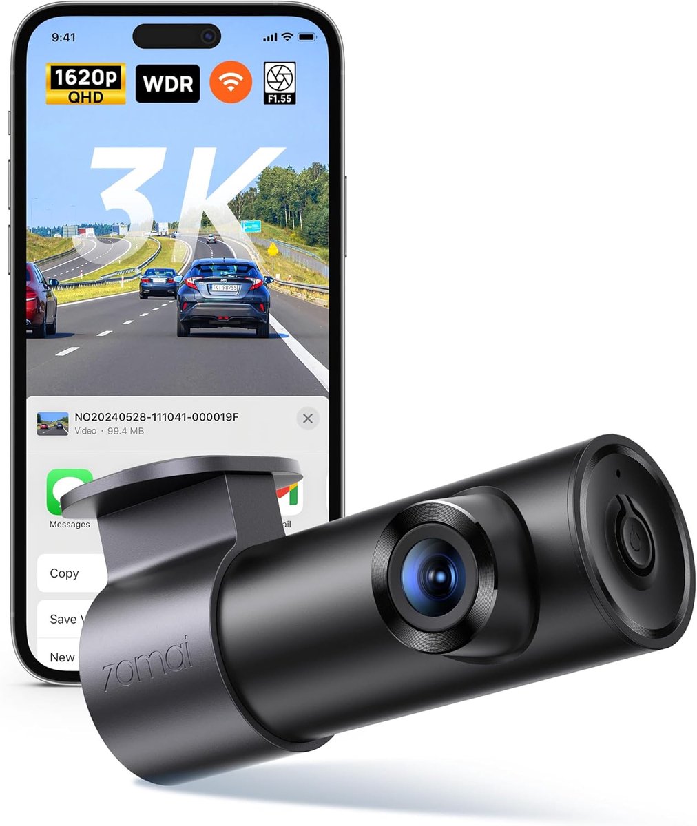 Auto Camera - Rijrecorder - Verkeersveiligheid - 2K QHD Opname - 143 Graden - Zwart
