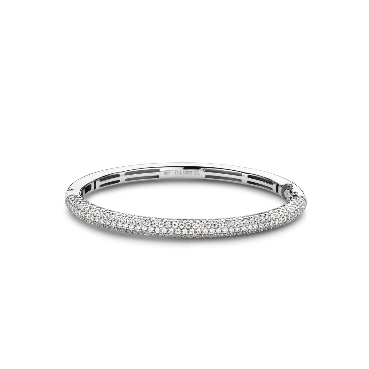 TI SENTO Dames Armband - 925 zilver - Zirconia wit - Maat M - 23010ZI