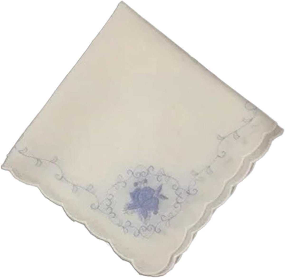 Zakdoeken Heren - Katoenen zakdoeken - Outfit verfraaien - Geschulpte randen - 30 x 30 cm - Wit met kleur