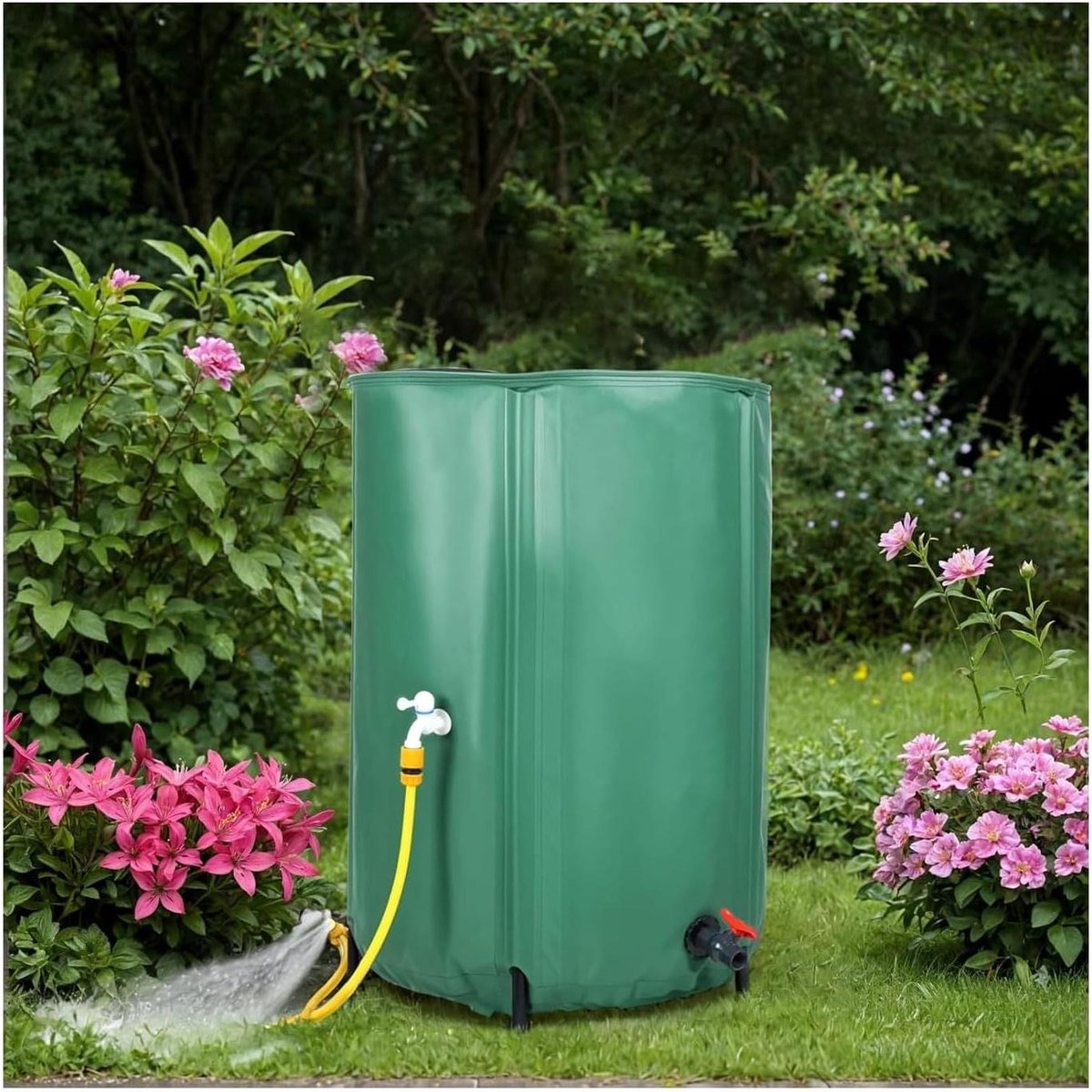 Opvouwbare Regenton - Wateropvang Systeem - Duurzaam Tuinieren - Ruimtebesparend Ontwerp - 1000 Liter - Groen