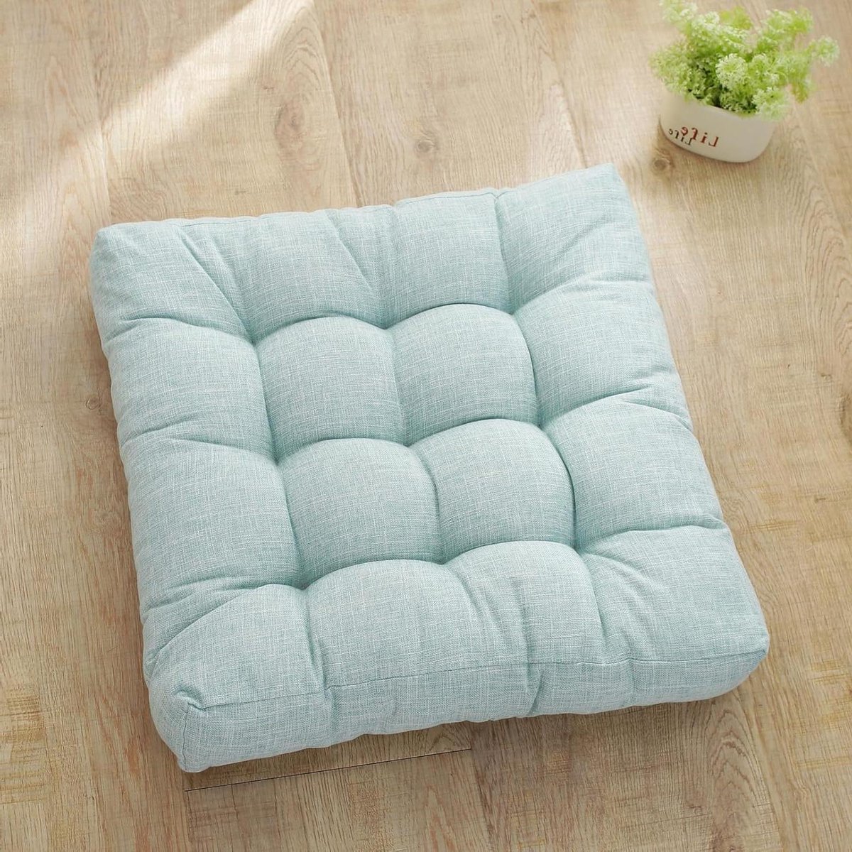 Zitkussens Set - Tuinkussens Terraskussens - Buiten Zitten - Dikke Parelkatoen Vulling - 45 x 45 cm - Lichtblauw