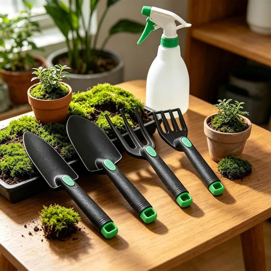 Tuingereedschapsset - Handgereedschap - Buiten planten - Ergonomische handgrepen - 4-delig - Grijs — afbeelding 3