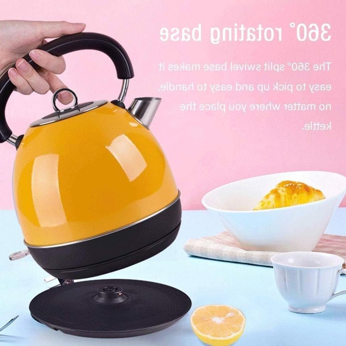 Elektrische Waterkoker - Kan Waterkoker - Snel Water Koken - Snelle Kooktijd - 18 Liter - Geel