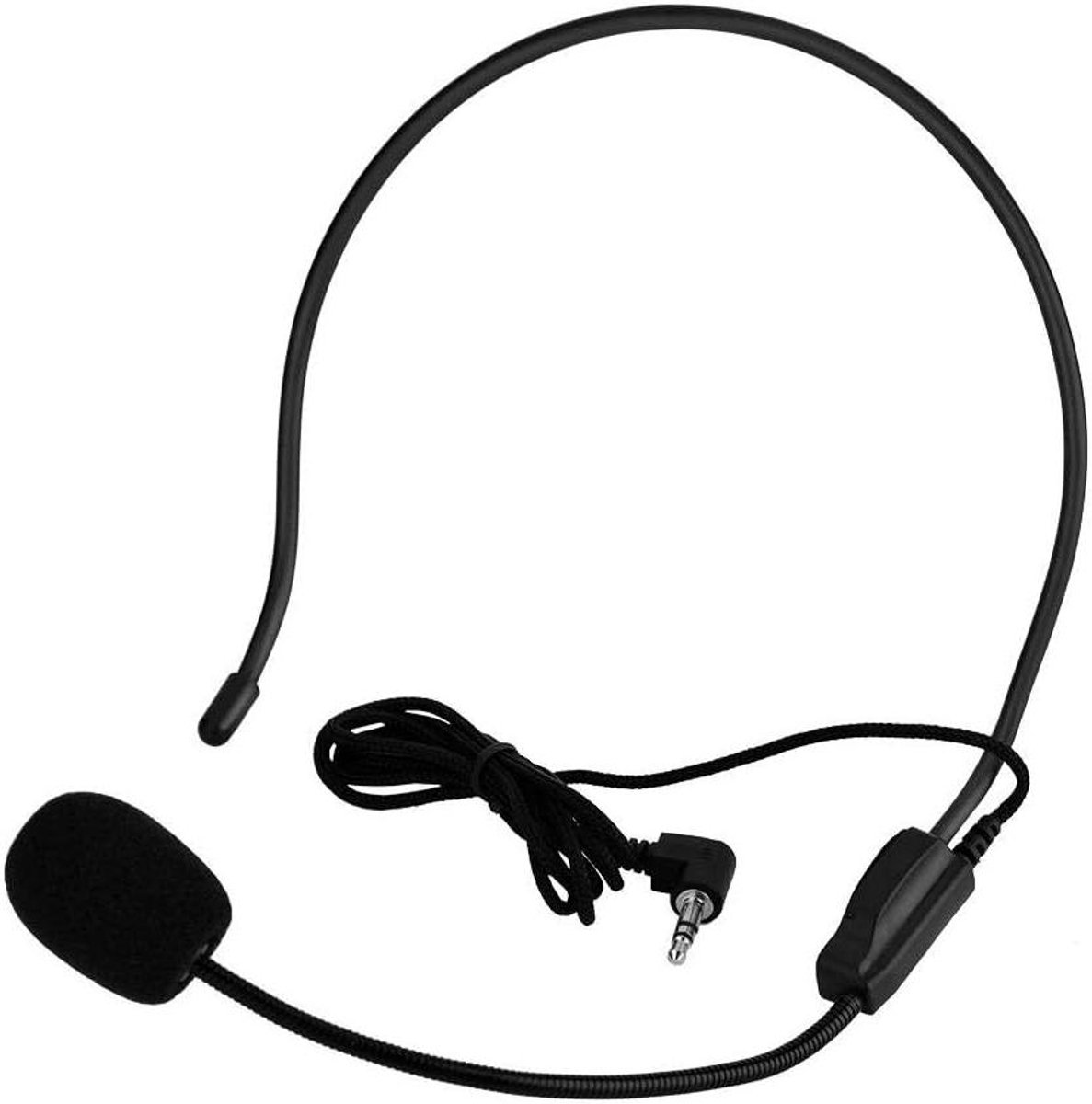 Bedrade Microfoon - Mini Headset - Stemversterking - Handsfree Bediening - 30 Gram - Zwart