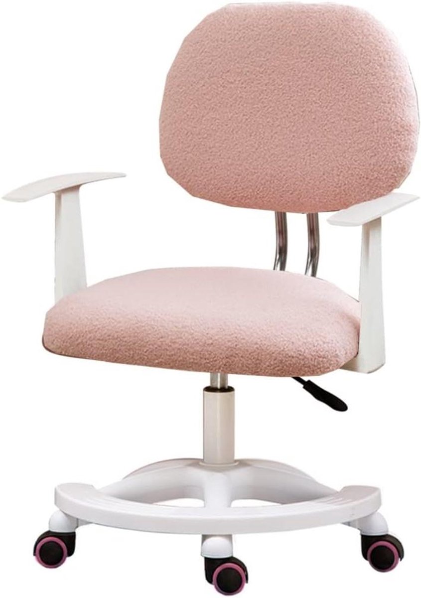 Kinderbureaustoel - Draaistoel kind - Comfortabel studeren - Verstelbare steunen - 10 cm verstelling - Roze