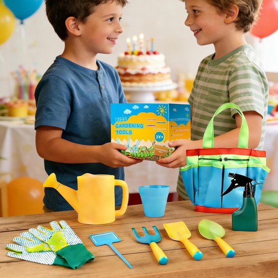 Kinder Tuingereedschap Set - Buiten Speelset - Planten en Graven - 11 Delig Inclusief Gieter van Kinder — afbeelding 3