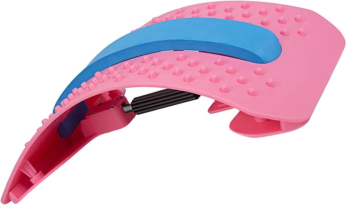 Lendenwervels stretcher - Rugsteun - Ontspanning - Meertraps golfvorm - 40 x 23 cm - Zwart