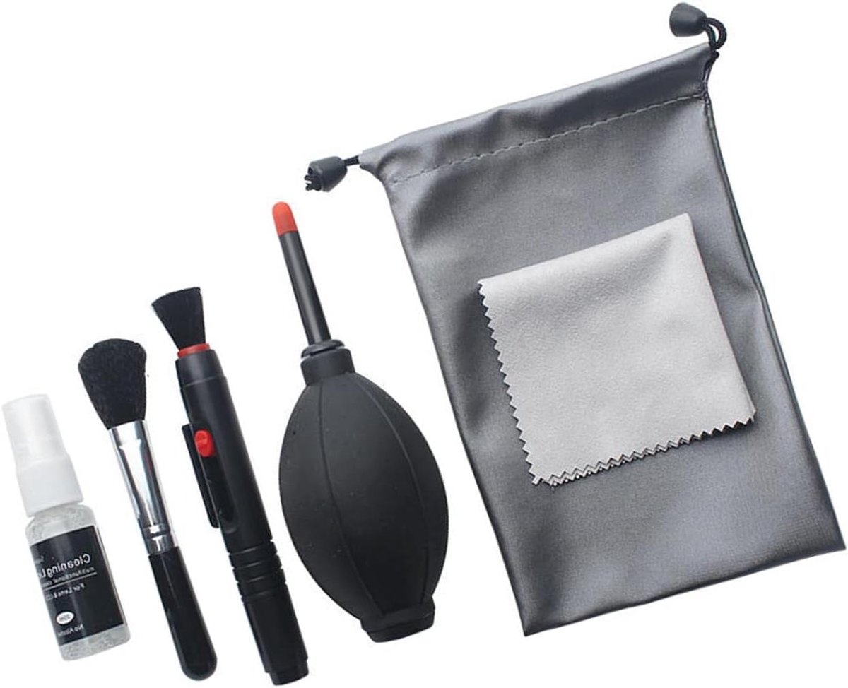 Reinigingsset Camera - Schoonmaak Kit - Apparatuur Onderhoud - Multifunctioneel Draagbaar - 6 Delig - Zwart