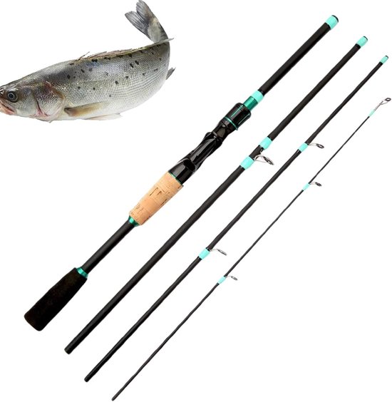 Fishing Rod - 4 Section Fiberglass Pole for River and Lake, Sensitive Tip Build with Compact Travel Size, Angler Tool for Stream, Kayak, Ice, Bass, Freshwater, Saltwater — afbeelding 4