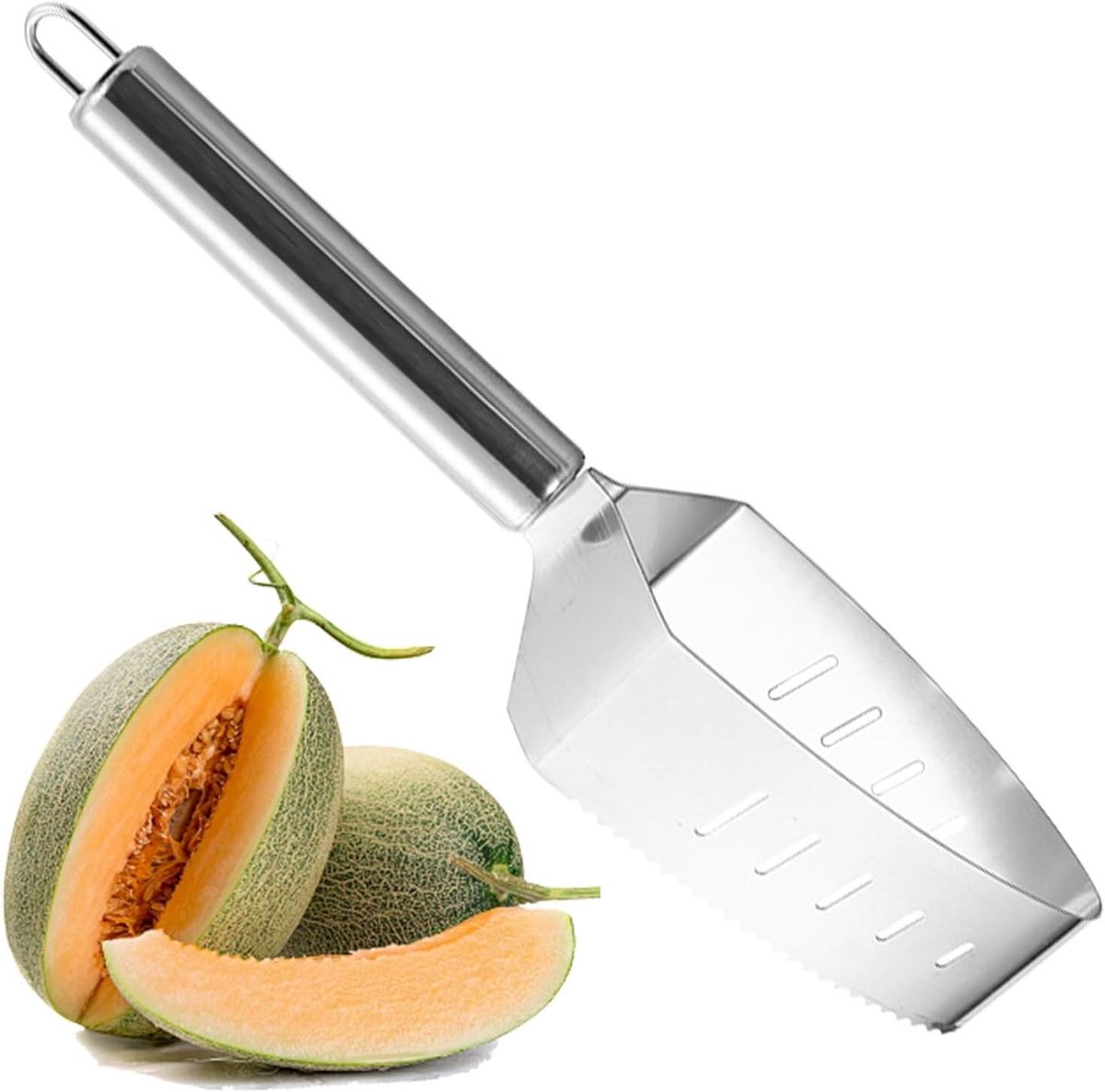 Fruit Snijder - Meloen Ananas - Keuken Hulp - Roestvrij Staal - 23.5 cm - Zilverkleurig