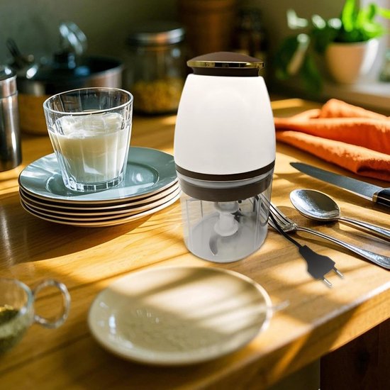 Keukenmachine Chopper - Mini Mixer - Maaltijden Bereiden - Vier Snijders - 700 ml Inhoud - Transparant — afbeelding 2