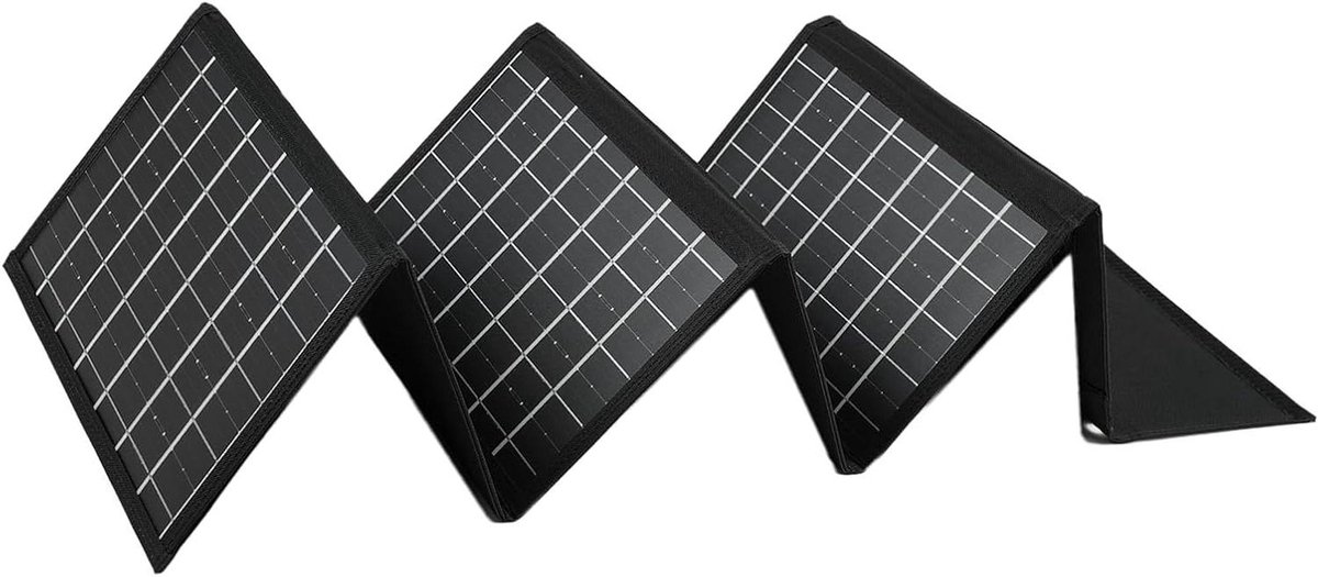 Zonnepaneel Opvouwbaar - Draagbare Lader - Apparaten Opladen - Hoge Conversie - 50W - Zwart