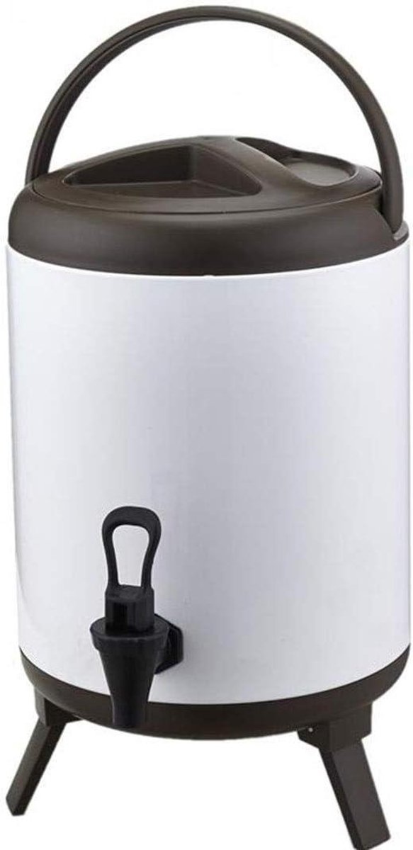 Geïsoleerde Drankdispenser - Warmhoudkan Waterketel - Feesten Organiseren - Dubbellaagse Isolatie - 12 Liter - Wit