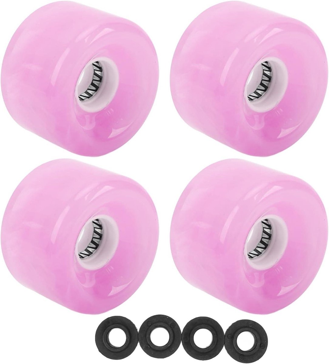 Skateboard Wielen Set Longboard Wielen Soepel Cruisen Hoge Rebound PU 4 Stuks 78A Rooskleurig
