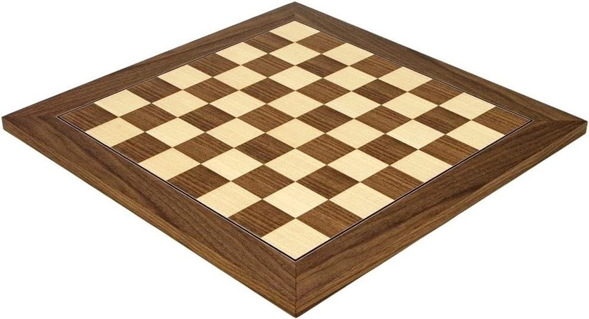 Schaakbord Deluxe - Houten Bord - Strategisch Spel - Individueel Geselecteerd Hout - 15.75 Inch - Walnoot Esdoorn