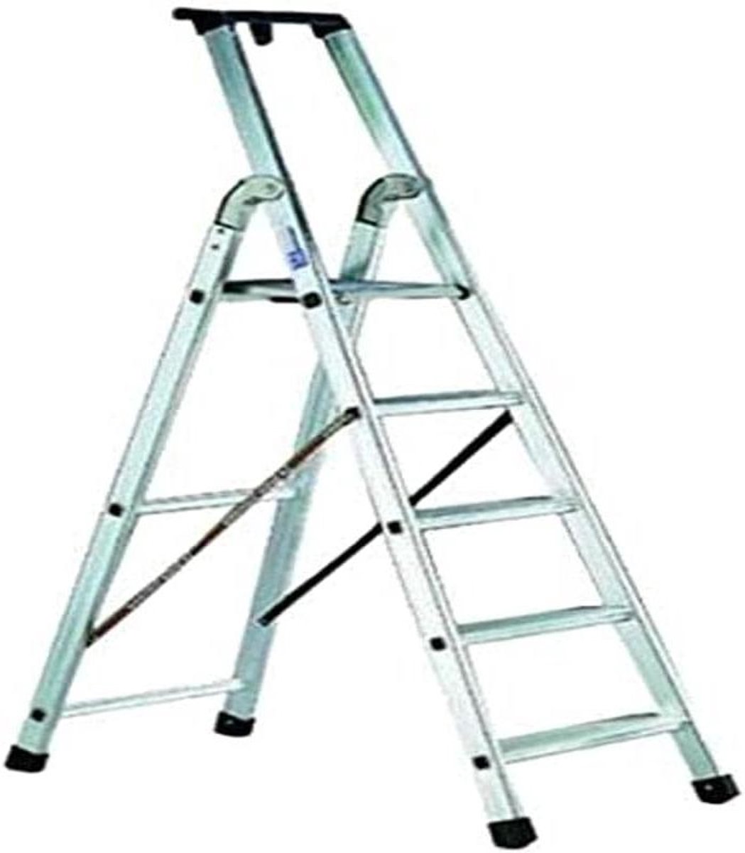 Vouwladder - Aluminium trap - Kluswerkzaamheden - Voldoet aan norm - 265 Meter - Zilver