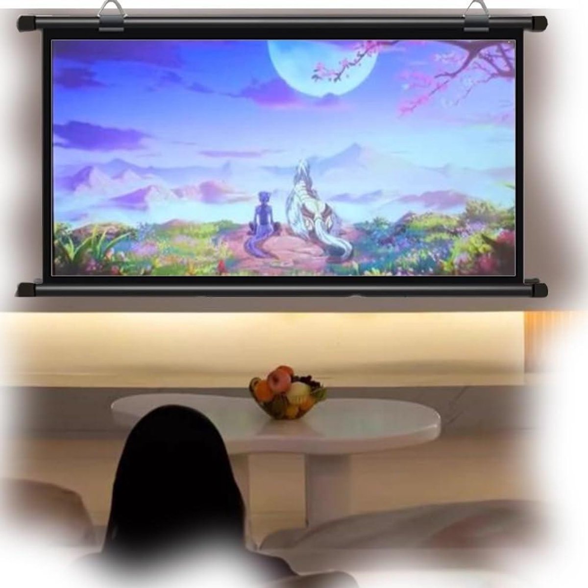 Projectiescherm - Filmscherm HD - Thuisbioscoop Presentatie - Handmatig Neerklapbaar - 50 inch 4:3 - Wit